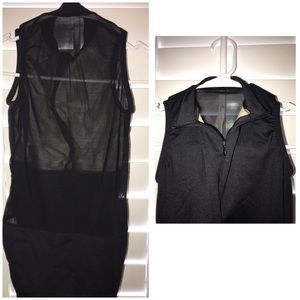 Black leotard w/open mesh back with zip up